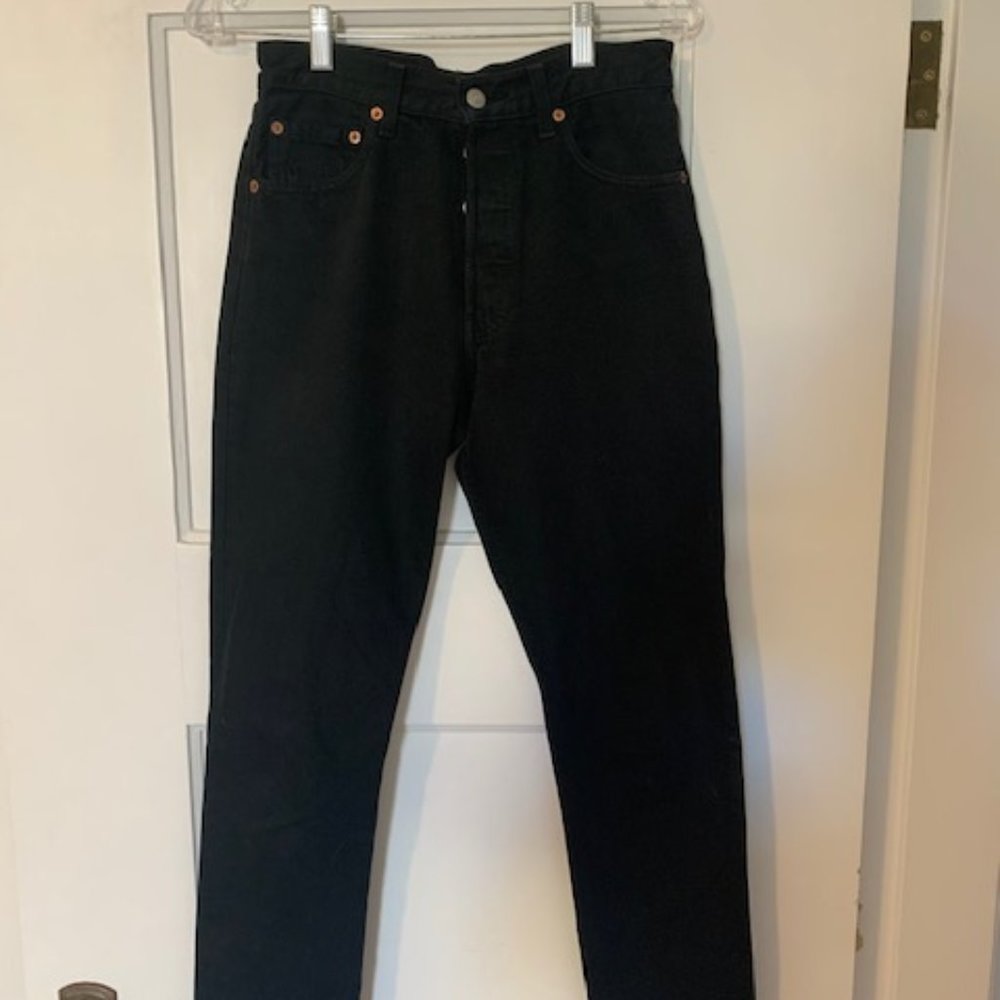 Reformation Vintage Levi's Frayed Hem Black Jeans Size 25